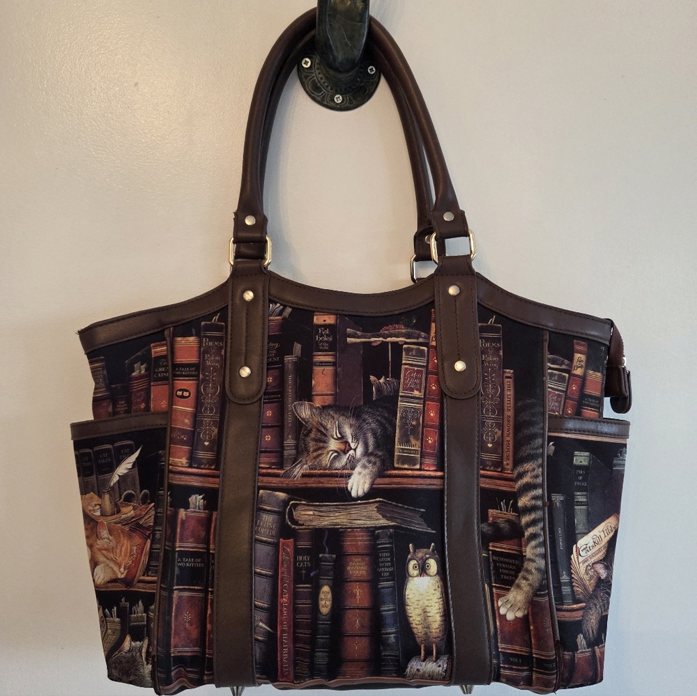 Charles Wysocki “Library Cats” Tote Bag (Bradford Exchange, 2017)